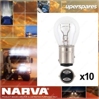 Narva 24 Volt 21 / 5W P21 / 5W Bay15D Premium Incandescent Globes - Box Of 10