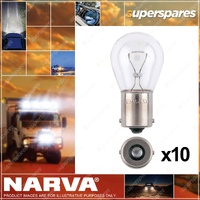 Narva 12 Volt 18W BA15S Incandescent Globes - 25mm wide x 50mm Box Of 10