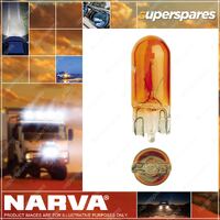Narva 12V 5W W2.1 X 9.5D Wy5W Amber Wedge Globes 10mm wide x 26mm - Box Of 10