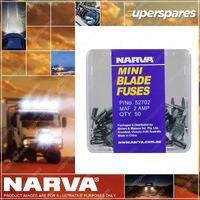 Narva 2 Amp Grey colour Mini Blade Fuse with Size 17mm x 11mm - Box Of 50