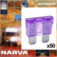 Narva 3 Amp Purple Standard ATS Blade Fuse 19mm x 19mm - Box Of 50