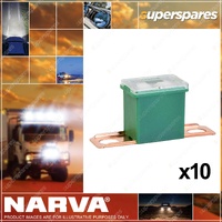 Narva 40 Amp Green Fusible Link Fues - Short Tab 48mm x 21mm - Box Of 10