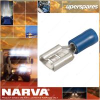 Narva 8 x 0.8mm Female Blade Terminal Blue Wire size 4mm - Pack of 100