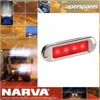 10-30V Model 8 Red LED Front End Outline Marker Lamp W/ Stainless Steel Cover