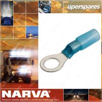Narva 6.3mm Adhesive Lined Ring Terminal Blue 1 / 4" Diameter Blister Pack Of 20