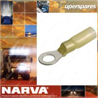 Narva 6.3mm Adhesive Lined Ring Terminal Yellow 1/4" Diameter Blister Pack Of 12