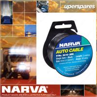 1 x Narva 50Amp Black Colour Single Core Cable - 6mm Cable Dia 3M Length