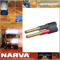 Narva 15A 4mm Twin Core Sheathed Cable - 100M Red/Black with Black Sheath