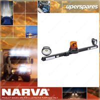Narva 12 / 24V Utility Bar With Aeromax Rotating L.E.D Beacon + 72469 Work Lamps