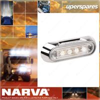 10-30V Model 8 White LED Front End Outline Marker Lamp W/ Chrome Deflector Base