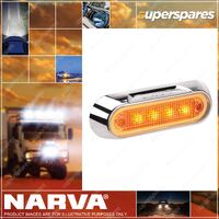 10-30V LED Amber Front End Outline Marker Lamp W/ Chrome Deflector Base Blister