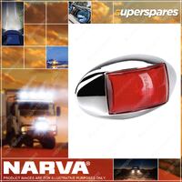 10-33V Model 14 LED Rear Red End Outline Marker Lamp W/ Chrome Deflector Base