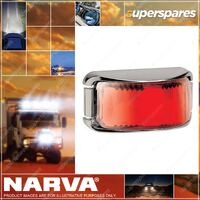 9-33V Red LED Rear End Outline Marker Lamp W/ Chrome Deflector Base & 0.5m Cable