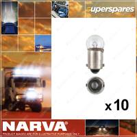 10 x Narva Instrument Licence Plate Globes - 12 Volt 3W BA9S G11mm 47643