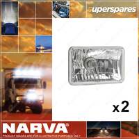 2 x Narva H4 165x100mm 12V 60/55W Beam Halogen Headlamps Lamp Only 72016