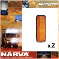 2 x Narva Front and Side Direction Indicator Lamps Amber Signal Light