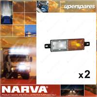 2 x Narva Front Direction Indicator and Front Position Lamps Amber/Clear 87270