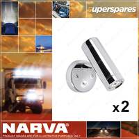 2 x Narva 10-30V LED Chrome Interior Lamps with Touch On/Dim/Off Switch 3W