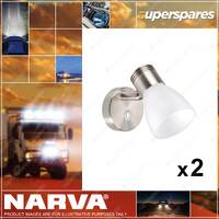 2 x Narva 10-30 Volt Nickle Interior Lamps Dimming W/Switch 6000K 87468