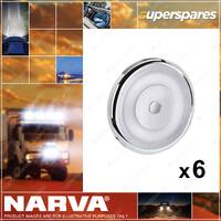 6 x Narva 10-30 Volt Chrome Bezel Interior Lamps Dimming W/Switch 3200K