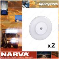2 x Narva 10-30V LED Round Interior Lamps w/Touch On/Dim/Off Switch Warm White