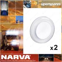 2 x Narva 10-30 Volt LED Round Interior Lamps Cool White Color 3W LED