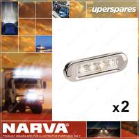 2 x Narva 10-30 Volt Model 8 LED Front End Outline Marker Lamps White Color