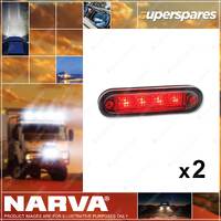 2 x Narva 10-30 Volt Model 8 LED Front End Outline Marker Lamps Red Color