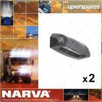 2 x Narva 10-30V LED Licence Plate Lamps in Charcoal/Black Housing & 0.5m Cable