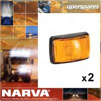 2 x Narva 10-33V LED Side Direction Indicator Lamps Amber Black Deflector Base