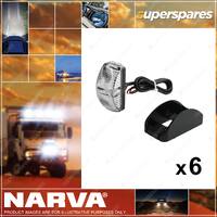 6 x Narva 9-33 Volt LED Side Marker Lamps Red Amber Black Base 0.5m Cable 91602