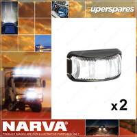 2 x Narva 9-33V LED Front End Outline Marker Lamps w/Black Deflector Base 91612