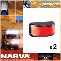 2 x Narva 9-33 Volt LED Rear End Outline Marker Lamps Red w/Black Deflector Base