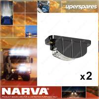 2 x Narva 9-33V 5 LED Licence Plate Lamps Low Profile Black Housing & 0.5m Cable