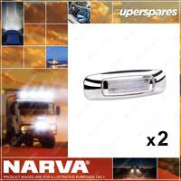 2 x Narva 9-33V White LED Light Guide Front End Outline Marker Lamps - 118x39mm