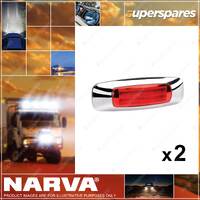 2 x Narva 9-33V Red LED Light Guide Rear End Outline Marker Lamps - 118 x 39mm