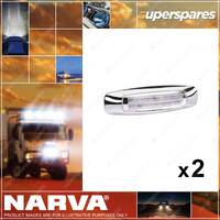 2 x Narva 9-33V White LED Light Guide Front End Outline Marker Lamps - 146x40mm