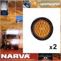 2 Narva 9-33V LED Rear Direction Indicator Lamp Kits Amber w/Vinyl Grommet 94042