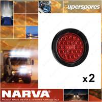 2 x Narva 9-33 Volt LED Rear Stop Tail Lamp Kits Red with Vinyl Grommet 94046