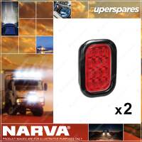 2 x Narva 9-33 Volt LED Rear Stop Tail Lamp Kits Red with Vinyl Grommet 94534