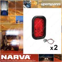 2 x Narva 10-30V Model 46 LED Rear Stop/Tail Lamp Kits Red with Vinyl Grommet
