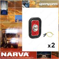2 x Narva 10-30 Volt LED Reverse Lamp Kits White In-Built Retro Reflector 94618