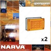 2 x Narva 9-33V LED Rear Direction Indicator Lamps Amber With Retro-fit Gasket