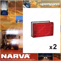 2 x Narva 9-33V LED Rear Stop Tail Lamps Red w/In-Built Retro Reflectors 94808