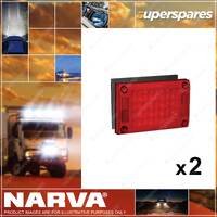 2 x Narva 9-33V Model 48 LED Rear Stop/Tail Lamps Red with Surface Mount Gasket