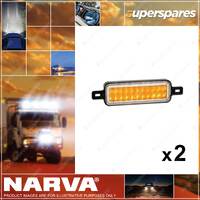 2 x Narva 10-33V LED Front Direction Indicator Lamps Amber w/White LED Park Ring