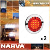 2 x Narva 9-33 Volt Model 56 LED Rear Stop Lamps Red with Red LED Tail Ring