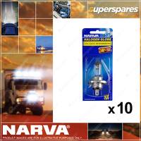 10 x Narva H4 Halogen Globes - 12 Volt 100/90W P43T Part NO. of 48901BL