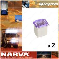 2 x Narva 25 Amp Light Grey Female Mini LJC Fusible Links Blister Pack 51025BL