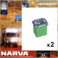 2 x Narva 40 Amp Green Female Mini LJC Fusible Links Blister Pack 51040BL